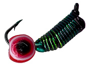 Мормышка Санхар Ручейник №3 0,5гр (d-1,5, L=8,5) #Зелёный + Рыбий глаз красный