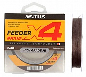 Шнур Nautilus Braid x4 Feeder Dark Brown 150м 0,14мм