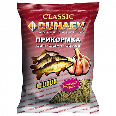 Прикормка классическая Dunaev Карп-Сазан-Карась Чеснок 900гр