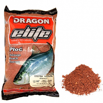 Прикормка Dragon Elite 1кг Плотва мотыль красная