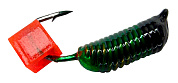 Мормышка Санхар Ручейник №2 0,4гр (d-1,5, L=7) #Зелёный + Кубик флуо красный