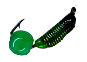 Мормышка Санхар Ручейник №3 0,5гр (d-1,5, L=8,5) #Зелёный + Кошачий глаз