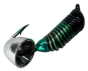 Мормышка Санхар Ручейник №3 0,5гр (d-1,5, L=8,5) #Зелёный + Серебряный колокольчик