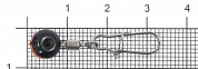 Вертлюг с карабином Sprut SS-82 BN #M