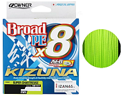 Шнур Owner Kizuna X8 Broad PE Super Chartreuse 135м 0,21мм #2.5