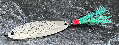 Блесна Русская рыбалка Кастмастер 28гр #Серебро матовое чешуя