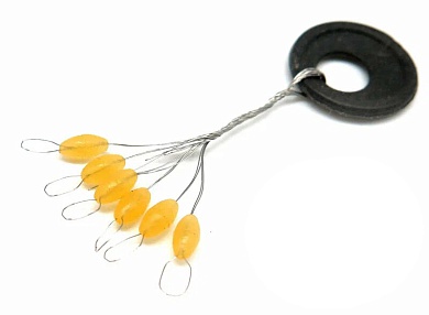 Стопор силиконовый прозрачно-жёлтый размер S (6шт)